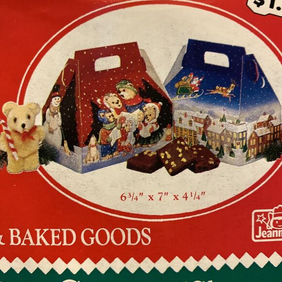 Christmas Holiday Themed Bear Bakery Boxes Sealed 2-Pack VTG 1991 Cookie Baking - Picture 3 of 7